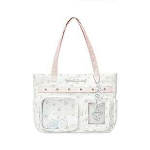 畹町小食量单肩痛包少女大学生上课包包可爱印花大容量单肩手提包