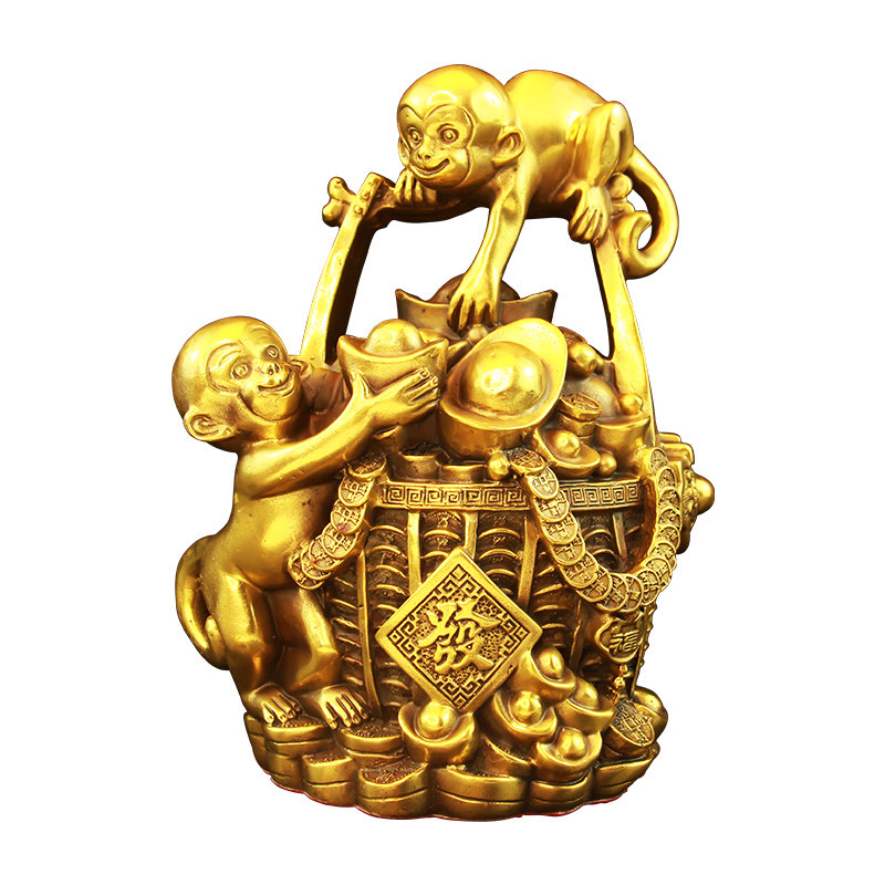 醉芒黄铜祝福摆件客厅书房办公室