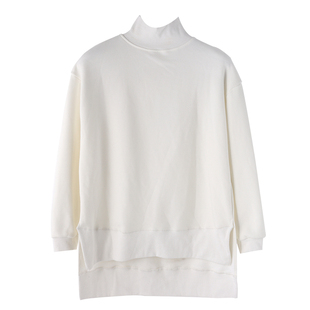 高领加绒卫衣女前短后长冬宽松中长款显瘦慵懒风休闲保暖开叉上衣