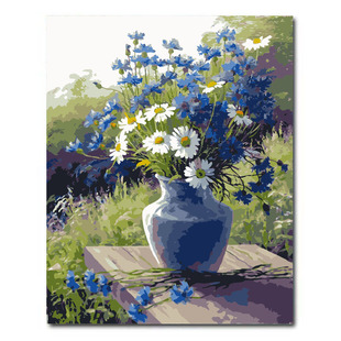 数字油画diy卧室手绘手工填充填色清新治愈花卉油彩挂画 夏橙熟了