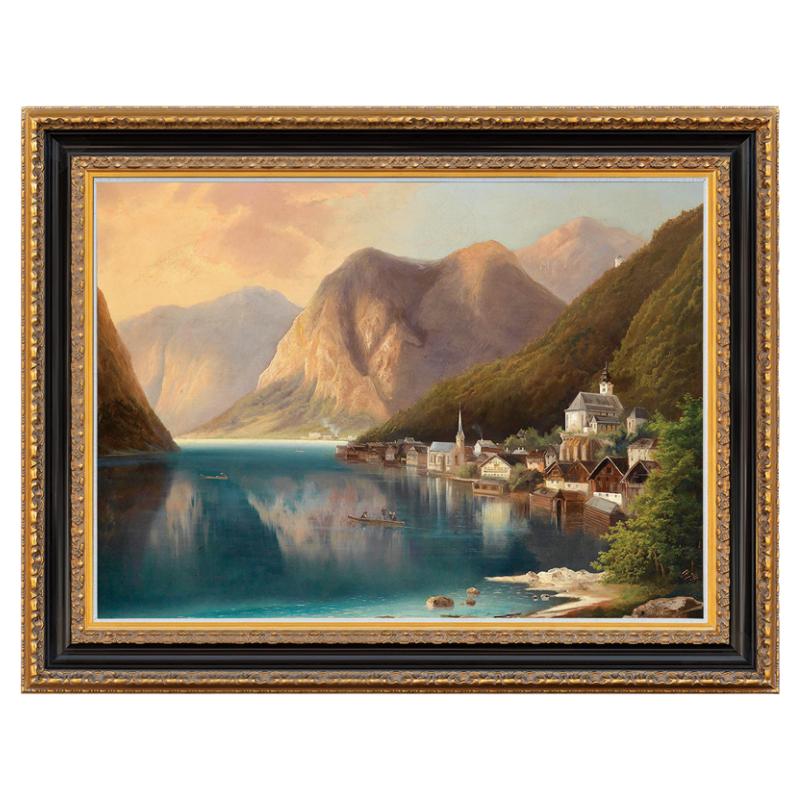 风色风景油画天堂湖畔欧式餐厅