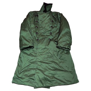 2号65式棉大衣1987年干部款库存正品退役老款涤卡胶木扣军绿色