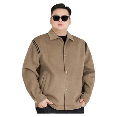 加肥加大码双面呢男翻领轻奢外套