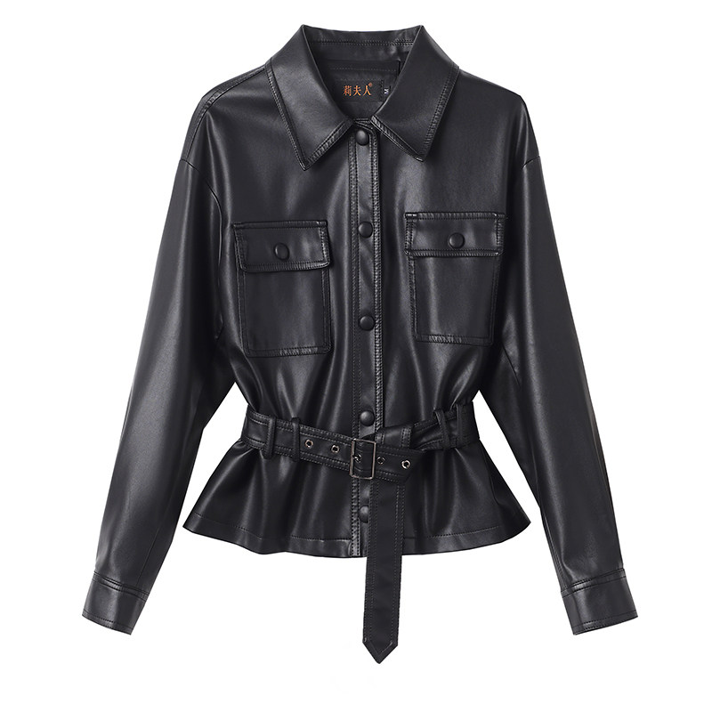 宋佳同款真皮羽绒服女机车皮夹克