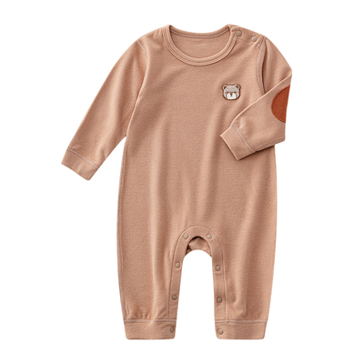 娃丽比婴儿长袖连体衣德绒秋冬