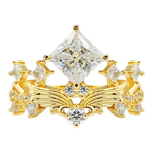 2ct「加冕」菱形切割冠冕925银戒指复古宫廷叠戴XIUSHU培育彩宝