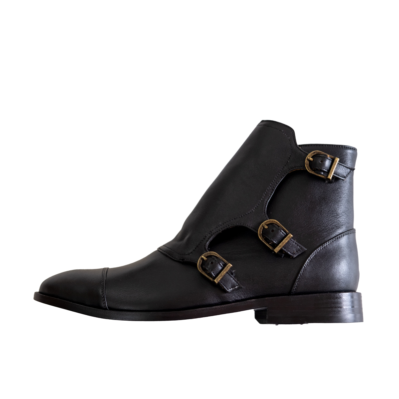 /男靴/Three Monk Strap Boot 真皮底 多色可选 孟克靴 三扣靴