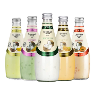 乐可芬泰国进口lockfun椰子汁饮料果汁290ml*1瓶多种口味可选单瓶