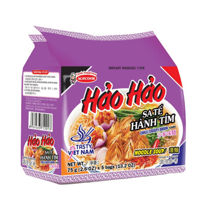 ACECOOK HaoHao沙茶风味方便面375g速食夜宵五联包汤面泡面