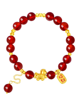 S925纯银玛瑙招财小马手串礼物女