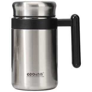 316不锈钢保温杯带把手柄男办公室泡茶水杯茶水分离杯子定制刻字