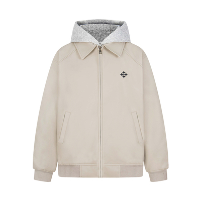 美式复古假两件皮衣外套女