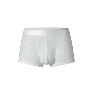 【新品】NATTAUP B系列男士优雅条纹拼接平角裤内裤男舒适贴身
