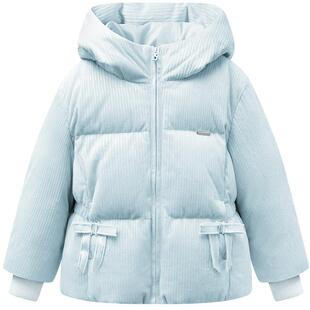 【轻暖系列】MINIPEACE太平鸟童装女童羽绒服面包服丝绒短款外套