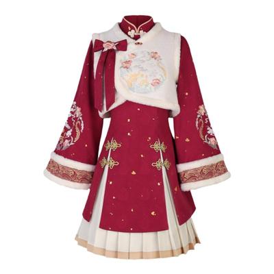 原创设计秋冬汉服小个子新年战袍