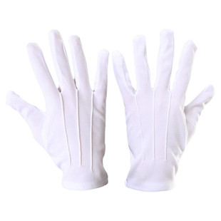 短款薄三筋黑白手套礼仪男女工作学生表演出司机开车门卫保安物业