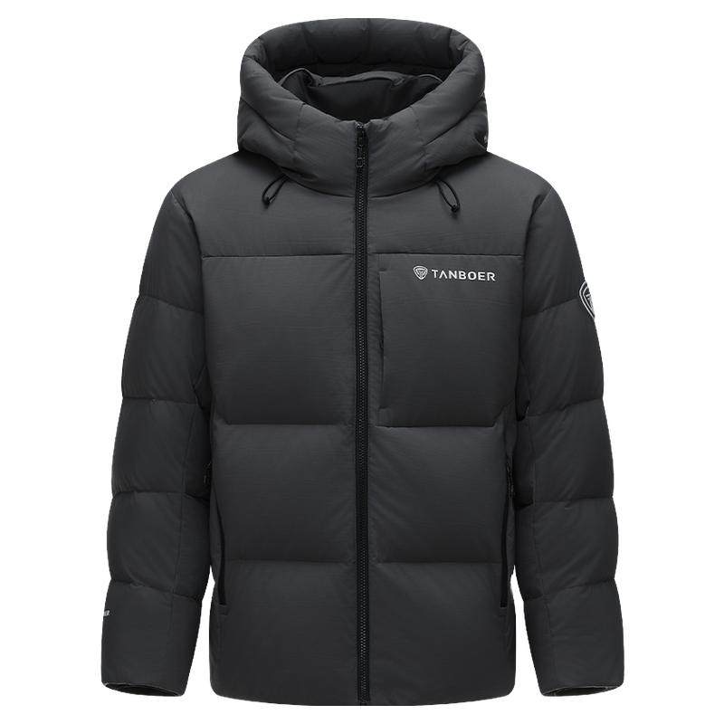 坦博尔2025秋冬新款运动羽绒服男款保暖显瘦百搭短款连帽外套加厚
