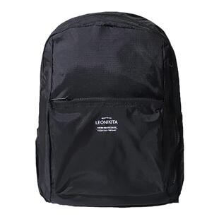 【售罄】LEONIKITA 轻量化户外机能防水黑色折叠轻便旅行双肩背包