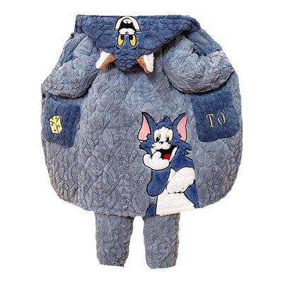 冬季儿童男孩睡衣珊瑚绒加厚