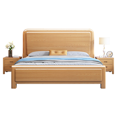 加厚榉木全实木床1.8米大床主卧室单双人1.5m工厂直销1.2米儿童床