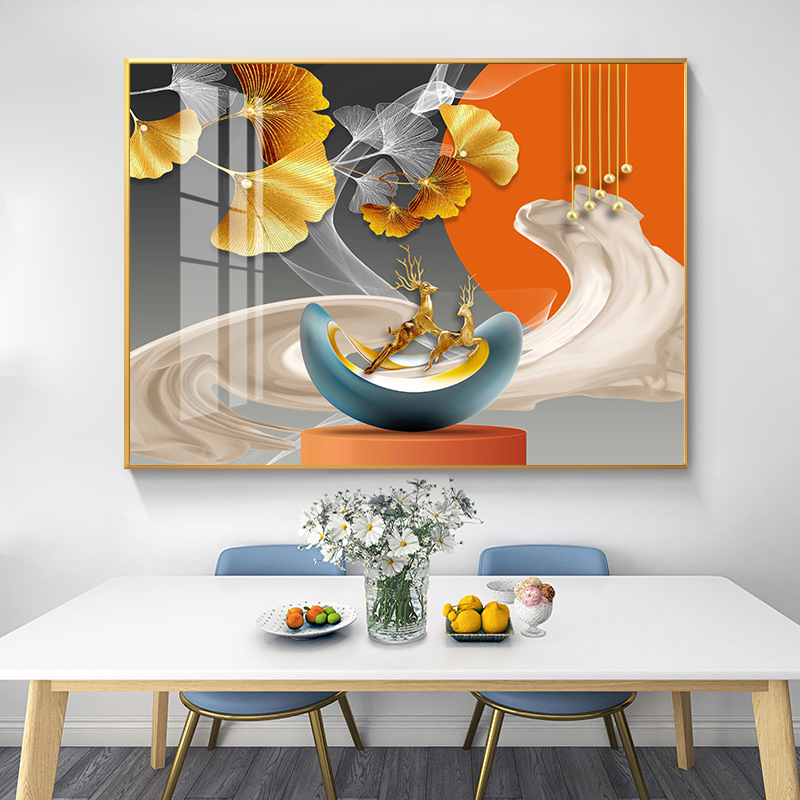 5diy钻石画满钻新款客厅抽象麋鹿2025贴砖石十字绣钻石绣餐厅小件