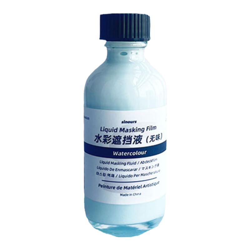 sinours国产水彩蓝色留白液液留白胶遮挡分装硅胶笔笔专用