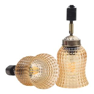 北欧极简日式导轨简约复古怀旧民宿吧台玄关入户铜玻璃智能轨道灯