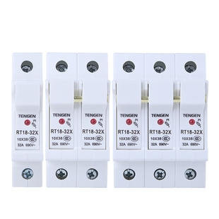 天正RT18-32X-1P 2P 3P导轨安装保险丝熔断器底座带指示灯63A 32A