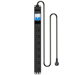 皓麟机柜PDU工业拖接线板10A16A4000W大功率空开防过载排插座无线