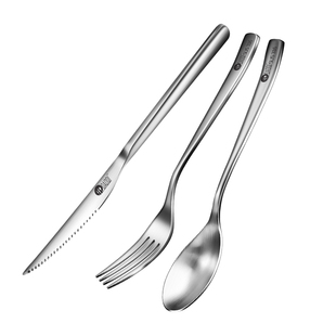 德国岛奇西餐刀叉套装家用316不锈钢欧式高档切牛排刀叉勺三件套