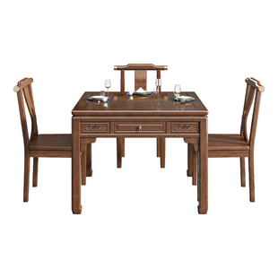 新中式实木八仙桌农村中堂正方形餐桌胡桃木饭桌方桌家用吃饭桌子