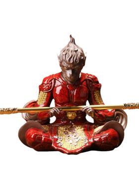 齐天大圣孙悟空摆件斗战胜佛猴子陶瓷新中式桌面客厅玄关装饰送礼