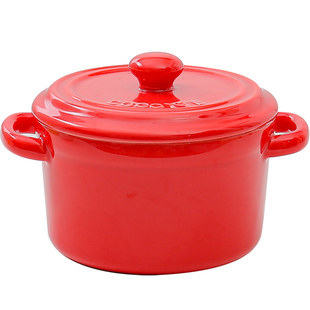 烘焙带盖焗烤碗双耳甜品碗汤碗陶瓷蒸蛋碗盅宝宝辅食盖碗耐高温