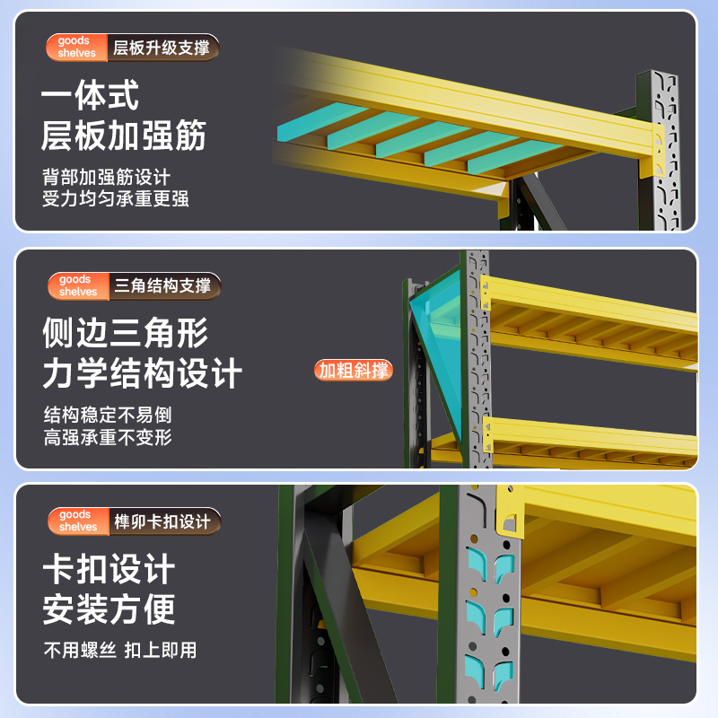 重型仓储货架仓库重型货物架商用工具架快递架家用置物架储物架子