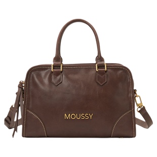 MOUSSY时间的温度手工缝线搽色波士顿女士包大容量单肩斜跨包