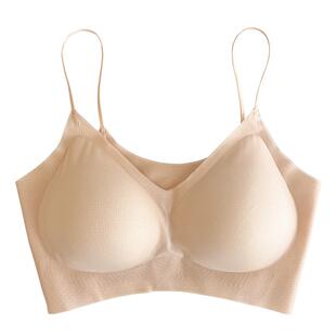 5A抗菌冰丝背心式无钢圈内衣女薄款夏季无痕文胸全罩杯大胸显小胸