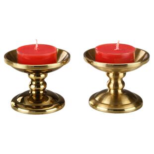 秦歌铜烛台 黄铜烛台小号供佛酥油灯座家用中式4小时蜡烛供灯底座