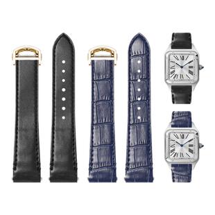 适配卡地亚山度士快拆手表带新款桑托斯中号鳄鱼纹牛皮表带真皮21