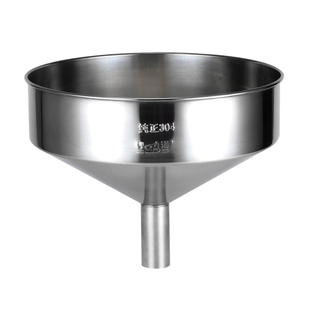 全食品级304不锈钢漏斗大口径家用商用酒油料斗带滤网特大滤斗 厚