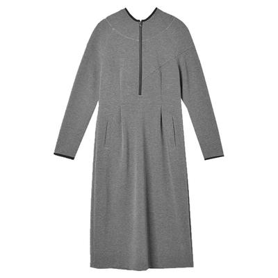 连帽中长裙微弹连衣裙