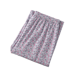 高腰女士大码6XL宽松直筒睡裤家居裤深裆松紧腰妈妈起居空调花裤