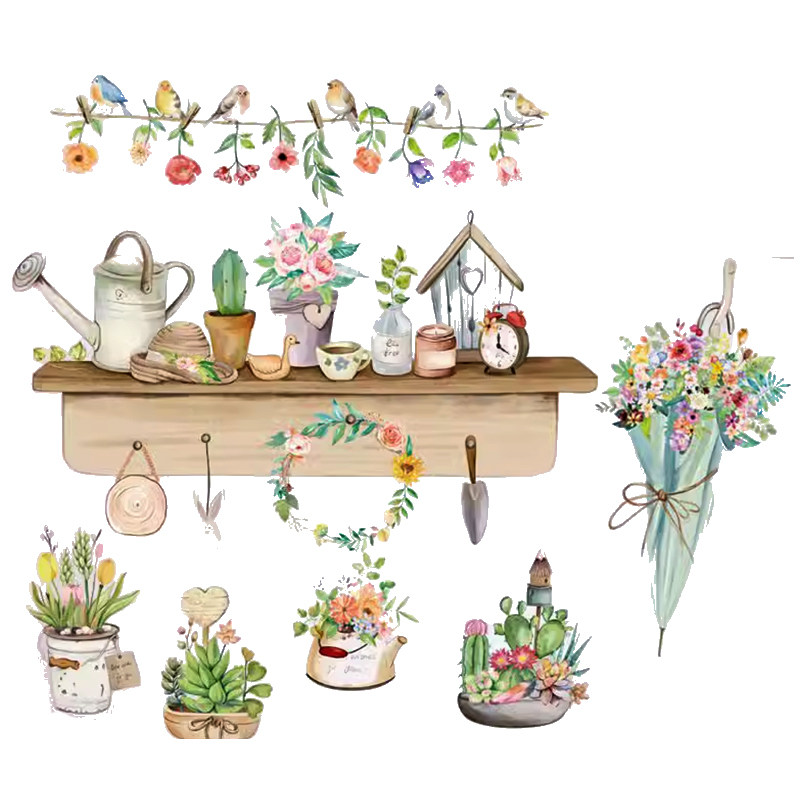 客厅背景墙贴纸植物叶子墙贴画