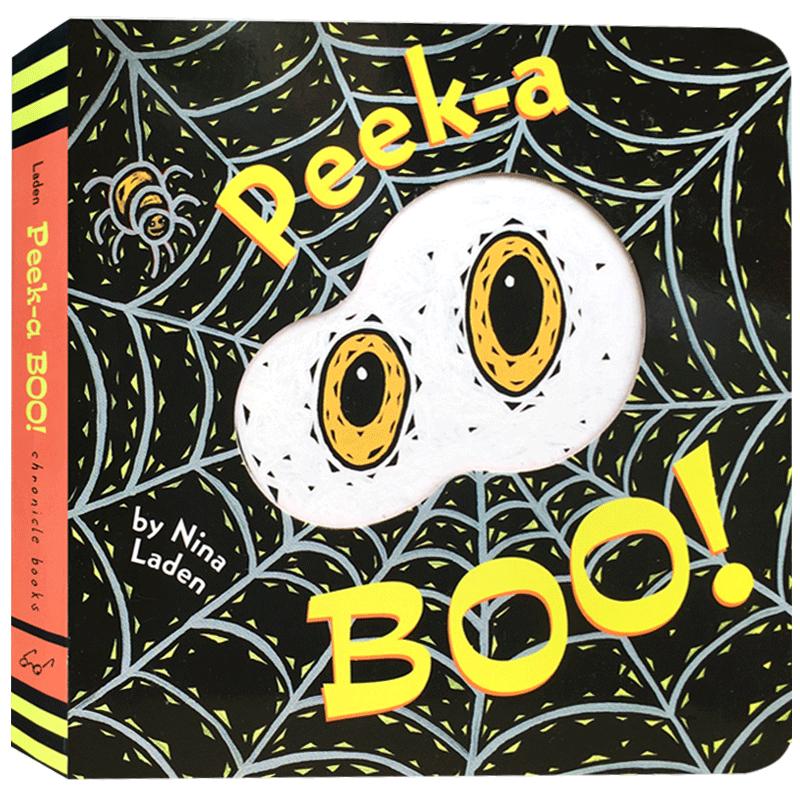 送音频英文原版绘本Peek a Boo! who猜猜我是谁同系列万圣节趣味玩具纸板书2-6岁入门启蒙洞洞躲猫猫亲子peekaboo书peekawho