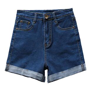 短裤女薄款2026新款夏季牛仔短裤女弹力高腰显瘦卷边时尚大码百搭