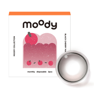 moody精选月抛美瞳大小直径彩色隐形眼镜2片正品官网冷泡乌龙茶