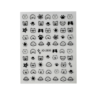 美甲专用涂鸦贴纸卡通可爱ins小狗猫眼玻璃珠背胶贴花指甲小配件