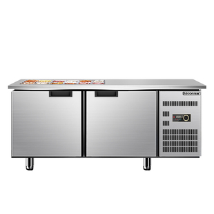 lecon/乐创 开槽沙拉台商用工作台 水果捞操作台披萨凉菜展示柜