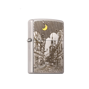 zippo打火机月亮与六便士官方旗舰正版磨砂深雕煤油防风表白礼物