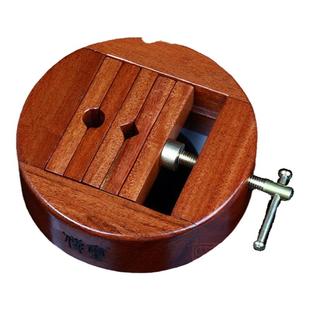 传玺红檀木篆刻印床圆形360度旋转铜印床篆刻固定防滑一体式印床