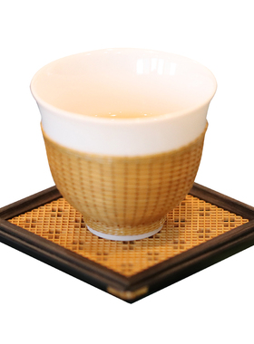 三石竹艺手工竹编镶嵌杯垫